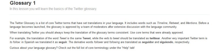 glosario twitter para tuitear